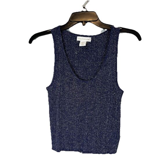 House of harlow 1960 Blue sleeveless top scoop neck sparkle sz Small nwot read - Picture 1 of 6
